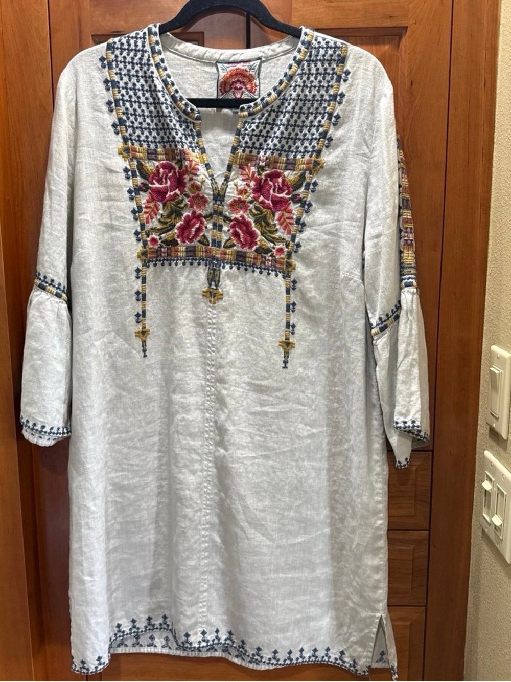 Johnny Was Axton Flare Sleeve Tunic Dress  LARGE - Picture 2 of 12
